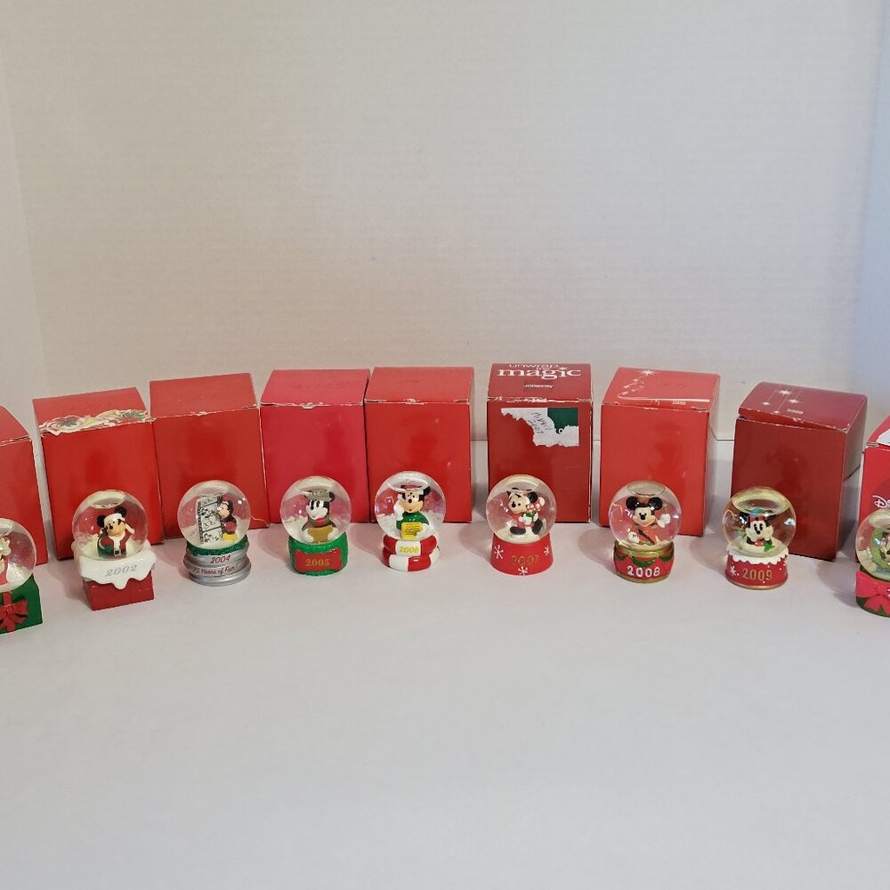 Vintage Christmas Miniature Disney Mickey Mouse Snow Globes Made for JC Penney